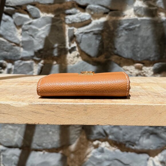 Burberry TB Compact Trifold Tan Grained Leather Wallet - Picture 9 of 16